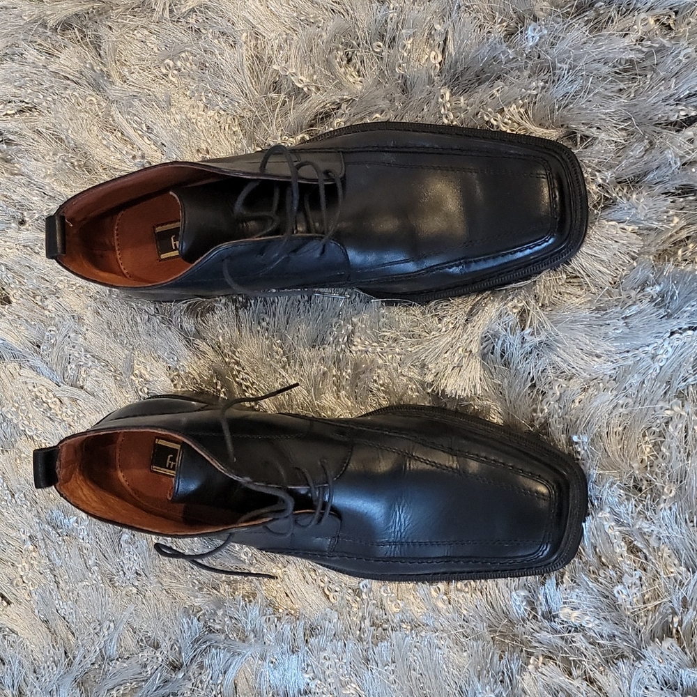 Men's Freemood Black Leather Ankle Boots